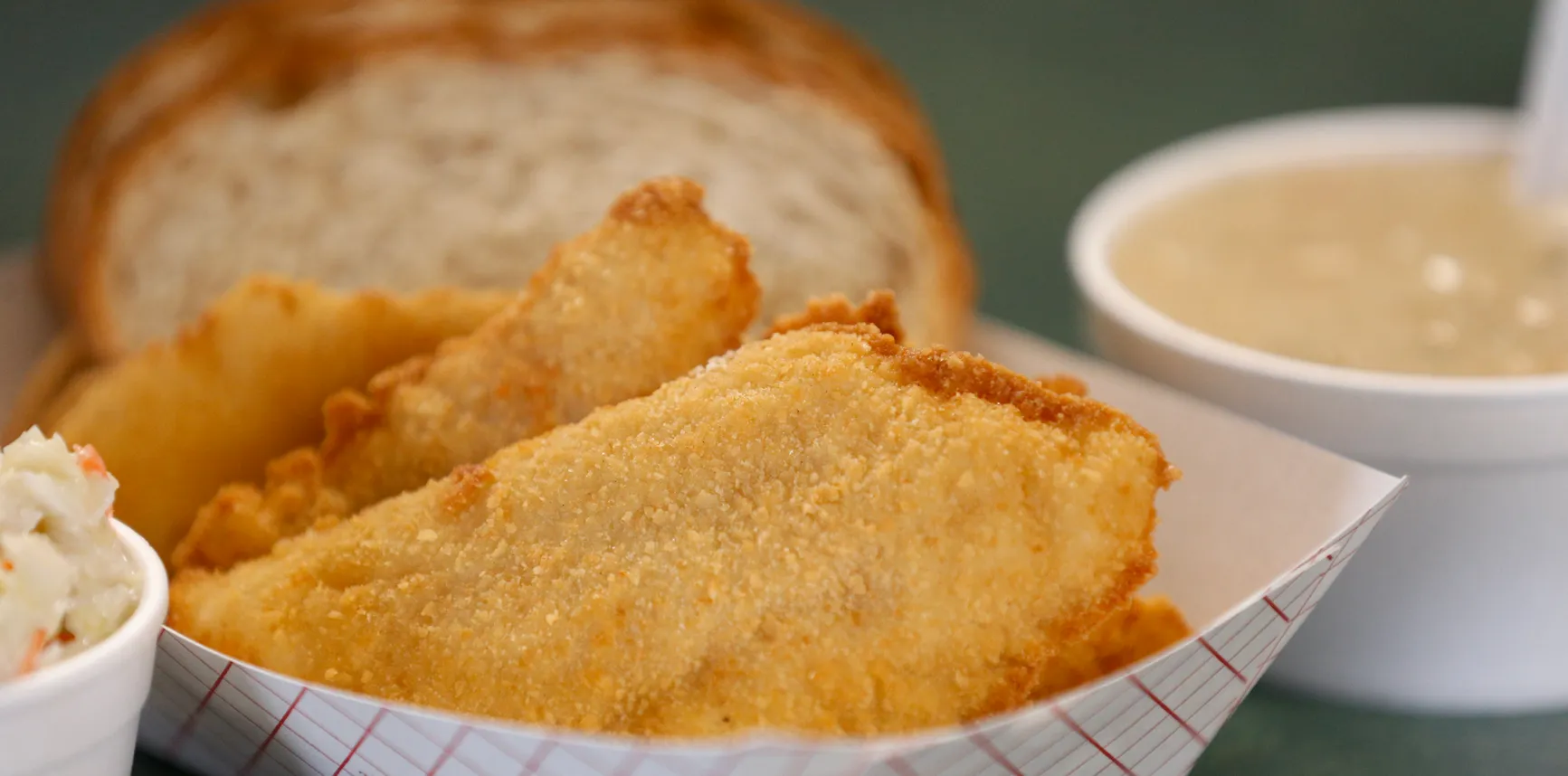 The Fishery signature dishes Fried WhitefishOnion RingsClam StripsCrab Cakes